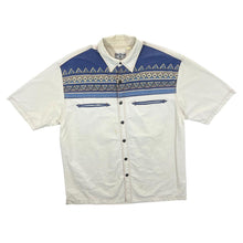 Load image into Gallery viewer, Vintage John Baner Cowboy Western Aztec Patterned Cream Short Sleeve Shirt