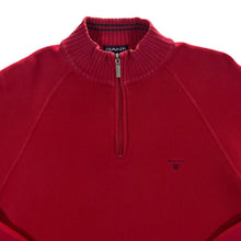 Load image into Gallery viewer, GANT Classic Embroidered Mini Logo Red 1/4 Zip Pullover Knit Sweater Jumper
