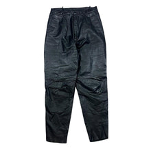 Load image into Gallery viewer, Vintage TOFF LONDON Made In Brazil Genuine Real Black Leather Motorcycle Trousers