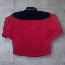 Load image into Gallery viewer, Vintage Stars & Stripes Cowboy Western Embroidered Red Black Popper Long Sleeve Shirt