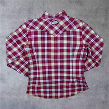 Load image into Gallery viewer, 56 Hubermans Western Style Red Plaid Check Popper Long Sleeve Shirt