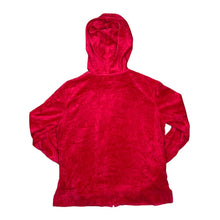 Load image into Gallery viewer, Early 00's CLASSIC ELEMENTS Embroidered Floral Y2K Classic Basic Essential Velvet Velour Zip Hooded Tracksuit Top