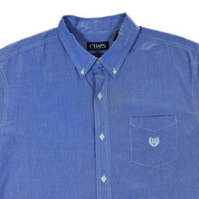 Load image into Gallery viewer, Early 00's CHAPS Embroidered Mini Crest Logo Micro Check Short Sleeve Button-Up Cotton Shirt