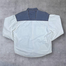 Load image into Gallery viewer, Vintage Stars & Stripes Cowboy Western Embroidered Aztec White Grey Long Sleeve Shirt