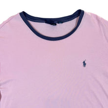 Load image into Gallery viewer, Early 00's POLO RALPH LAUREN Baby Pink Embroidered Mini Logo Short Sleeve Ringer T-Shirt