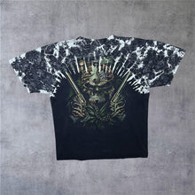 Load image into Gallery viewer, Early 00’s Survivors Gothic Fantasy Skull Graphic Bleach Tie Dye Effect T-Shirt