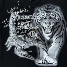 Load image into Gallery viewer, IMMORTAL BATTLE Diamante Spellout Gothic Tiger Scorpion Graphic Stretch Cotton T-Shirt