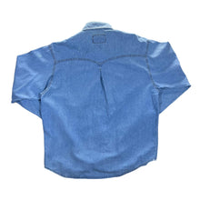 Load image into Gallery viewer, Vintage STOCKERPOINT Beaded Cowboy Western Style Long Sleeve Blue Denim Shirt