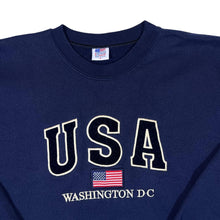 Load image into Gallery viewer, Vintage USA "Washington DC" Made In USA Embroidered Souvenir Spellout Crewneck Sweatshirt