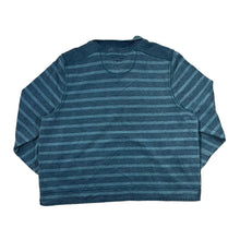 Load image into Gallery viewer, MANTARAY Classic Blue Striped Heavy Cotton 1/4 Zip Pullover Sweatshirt
