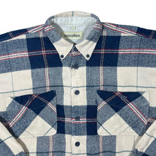 Load image into Gallery viewer, Vintage Exceltex Blue White Red Plaid Check Long Sleeve Flannel Shirt