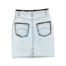Load image into Gallery viewer, Vintage JORDACHE Light Blue Denim Y2K Patterned Trim Mini Skirt