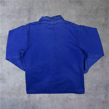 Load image into Gallery viewer, Vintage French Chore Worker Style Blue Cotton Button Distressed Jacket