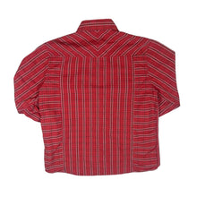 Load image into Gallery viewer, Vintage WRANGLER Western Red Plaid Check Popper Button Long Sleeve Cotton Shirt