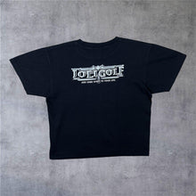Load image into Gallery viewer, Vintage Joligolf Play Now Pay Later Gothic Skull Spellout Graphic Black T-Shirt