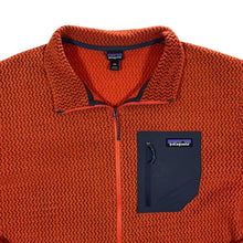 Load image into Gallery viewer, PATAGONIA Classic Mini Logo Orange Waffle Textured 1/2 Zip Fleece Sweatshirt