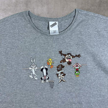 Load image into Gallery viewer, Vintage Warner Bros. Looney Tunes (1999) Embroidered Grey Short Sleeve Cotton T-Shirt