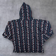 Load image into Gallery viewer, Vintage Hippy Festival Woven Multi Coloured Abstract Patterned Pullover Hoodie