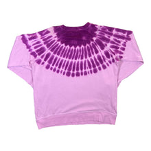 Load image into Gallery viewer, CHAMPION Classic Embroidered Mini Logo Purple Tie Dye Crewneck Sweatshirt