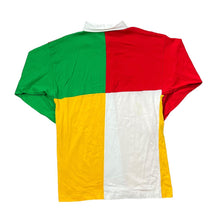 Load image into Gallery viewer, Vintage DRAMBUIE Embroidered Crest Logo Colour Block Long Sleeve Rugby Polo Shirt