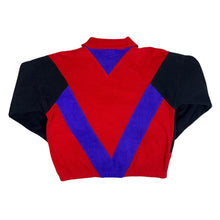 Load image into Gallery viewer, Vintage ERBACHER Embroidered Mini Logo Colour Block Zip Fleece Sweatshirt