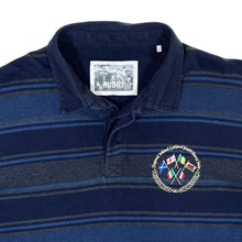 Load image into Gallery viewer, COTTON TRADERS Six Nations Rugby Embroidered Multi Striped Long Sleeve Polo Shirt
