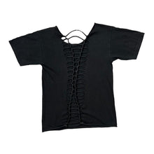 Load image into Gallery viewer, HARD ROCK CAFE "Niagara Falls, NY" Souvenir Logo Spellout Reworked Lace Up Graphic T-Shirt