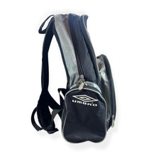 Load image into Gallery viewer, Early 00's Umbro Embroidered Logo Spellout Black Grey Rucksack Backpack Bag
