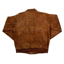 Load image into Gallery viewer, Vintage 90's MARLYNN ESSEX Check Lined Brown Real Suede Leather Bomber Jacket