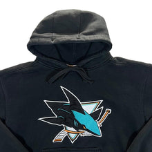 Load image into Gallery viewer, Early 00's NHL SAN JOSE SHARKS Ice Hockey Embroidered Logo Black Pullover Hoodie