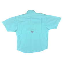 Load image into Gallery viewer, COLUMBIA PFG Fishing Omni-Shade Turquoise Short Sleeve Utility Shirt