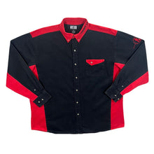 Load image into Gallery viewer, Vintage Cowboy Up Red Black Colour Block Cotton Long Sleeve Button-Up Shirt