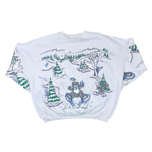 Load image into Gallery viewer, Vintage 90's Teddy Bear Cartoon Snow Scene All-Over Print Graphic Sweatshirt