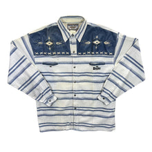 Load image into Gallery viewer, Vintage 90's Shooter Cowboy Western Cotton Linen Striped Long Sleeve Shirt