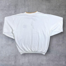 Load image into Gallery viewer, Vintage 90's Clubwear Tradition Embroidered Crest Logo White Yellow Waffle Sweatshirt