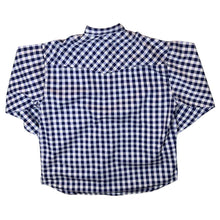 Load image into Gallery viewer, Vintage Original Evolution Cowboy Western Blue White Check Pearl Snap Popper Long Sleeve Shirt