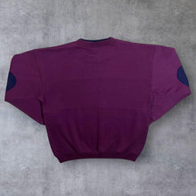 Load image into Gallery viewer, Vintage Burgundy Maroon Navy Blue Colour Block Crewneck Sweatshirt