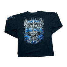 Load image into Gallery viewer, ALEXANDRIA BAY BIKE WEEK "New York" Gothic Biker Souvenir Spellout Graphic Long Sleeve T-Shirt