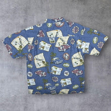 Load image into Gallery viewer, Vintage Big Dogs Hawaiian Tropical All-Over Print Patterned Linen Blend Short Sleeve Shirt