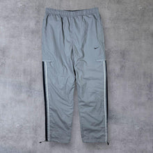 Load image into Gallery viewer, Nike Silver Tag Grey Striped Trim Tracksuit Bottoms