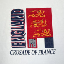 Load image into Gallery viewer, Vintage US Athletic ENGLAND WORLD CUP 1998 "Crusade Of France" Football Souvenir Spellout Graphic T-Shirt