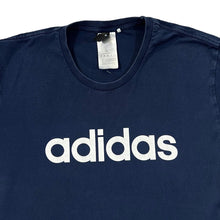 Load image into Gallery viewer, ADIDAS Classic Big Logo Spellout Graphic Navy Blue Cotton T-Shirt