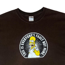Load image into Gallery viewer, Vintage THE SIMPSONS (2002) "This Is Everyone's Fault But Mine" TV Show Graphic Brown T-Shirt