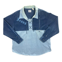 Load image into Gallery viewer, Vintage Jacques Lorant "Jeans" Blue Denim Long Sleeve Lace-Up Smock Shirt