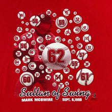 Load image into Gallery viewer, Vintage Starter MLB (1998) Made In USA MARK MCGWIRE "Sultan Of Swing" Cardinals Baseball Graphic T-Shirt