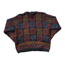 Load image into Gallery viewer, Vintage 90's EQUORIAN HERITAGE Grandad Patterned Mohair Acrylic Knit Button Cardigan Sweater Jumper