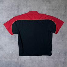 Load image into Gallery viewer, Early 00's Black Red Polyester Cotton Short Sleeve Bowling Shirt