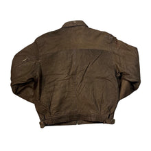 Load image into Gallery viewer, Vintage 90's XILE LEATHER Classic Brown Genuine Real Leather Zip Bomber Jacket