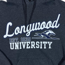 Load image into Gallery viewer, Champion LONGWOOD UNIVERSITY College Spellout Graphic Grey Pullover Hoodie