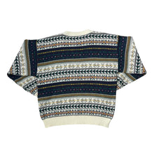 Load image into Gallery viewer, Vintage 90’s SHARP IMAGE Grandad Crazy Patterned Acrylic Knit Sweater Jumper